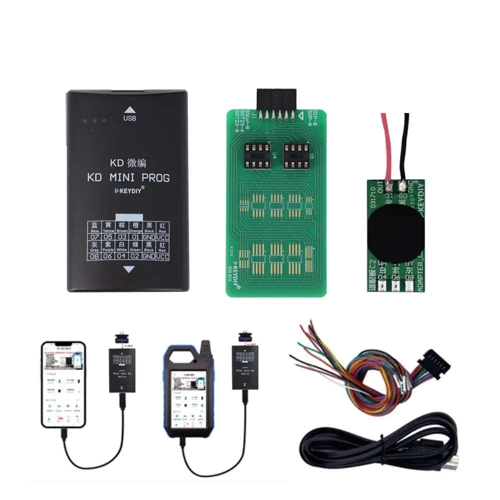 Keydiy KD Prog Mini – Nuovo modulo per lettura dati cruscotto / adattatore C2 per VW MQB, supporta “all key lost”, compatibile con KD Mate