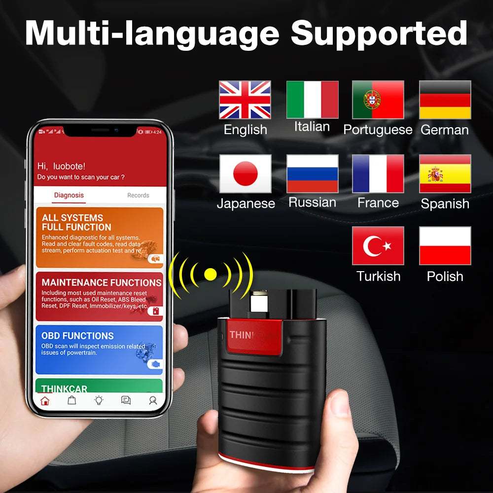 Thinkcar Thinkdiag versione 2025 – Scanner OBD2 diagnostico auto, codifica ECU, test attivi, 16 reset, oltre 115 marchi supportati + 1 anno software gratuito