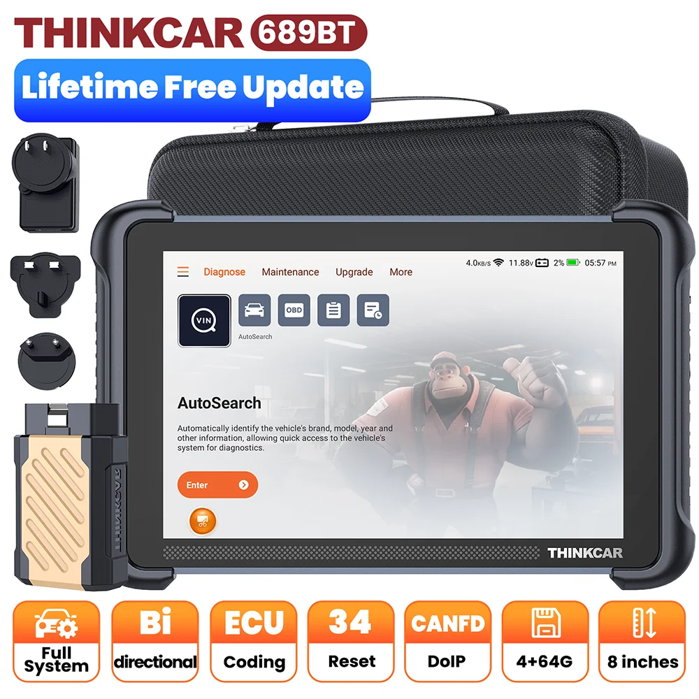 Thinkcar Thinkscan 689BT | Strumento Diagnostico OBD2 Professionale con CANFD, DOIP, 34 reset, codifica ECU e controllo bidirezionale