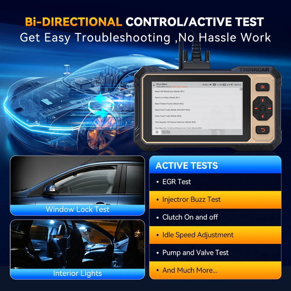 Thinkcar Thinkscan 662 OBD2 scanner con CANFD e controllo bidirezionale | Strumento diagnostico per sistemi ECM, trasmissione, ABS e SRS | Aggiornamento gratuito a vita