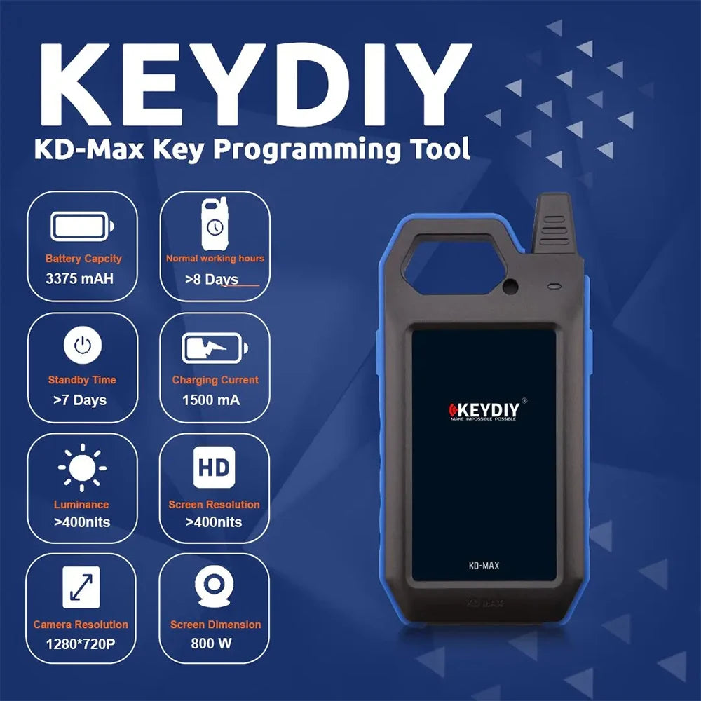 KeyDIY KD Max – Programmatore chiavi multifunzionale con sistema Android, WiFi e Bluetooth, generazione e clonazione transponder e remote (ID48 96 bit)
