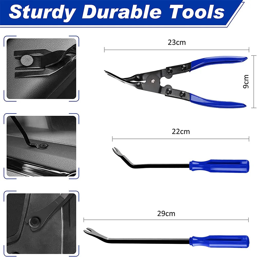 Set di strumenti di smontaggio plastiche auto e moto in plastica ABS di grande resistenza | Kit da 43 pezzi