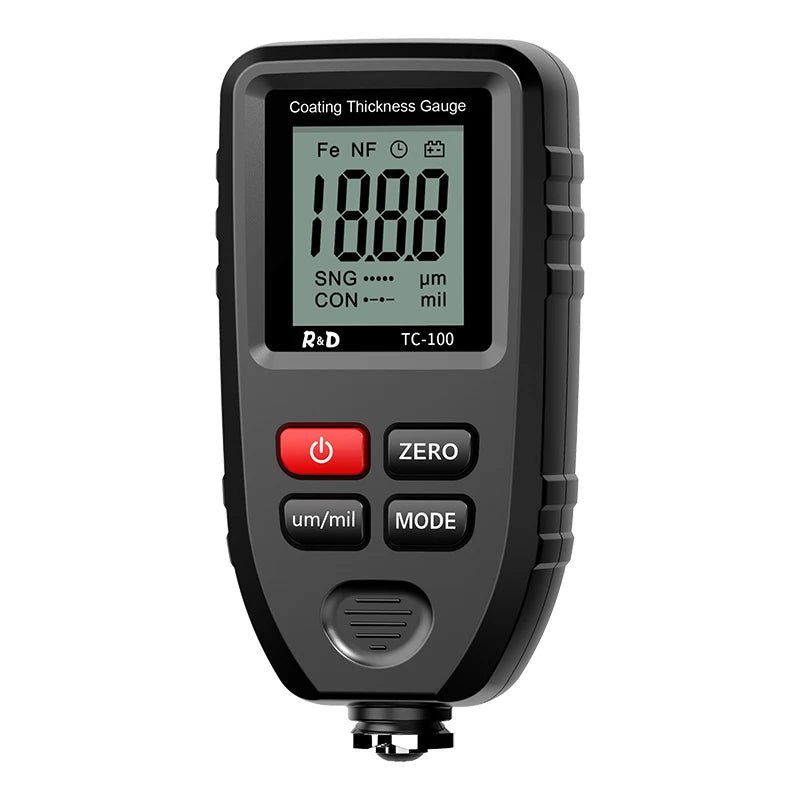 TC100 – Calibro per la misurazione dello spessore rivestimento fino a 0,1 Micron (0-1300 μm) | Tester manuale per vernice auto FE/NFE