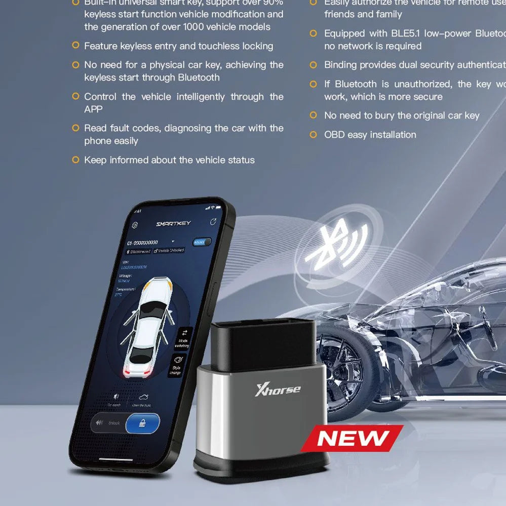 Chiave intelligente digitale Bluetooth Xhorse XSBTKOGL compatibile con IOS/Android