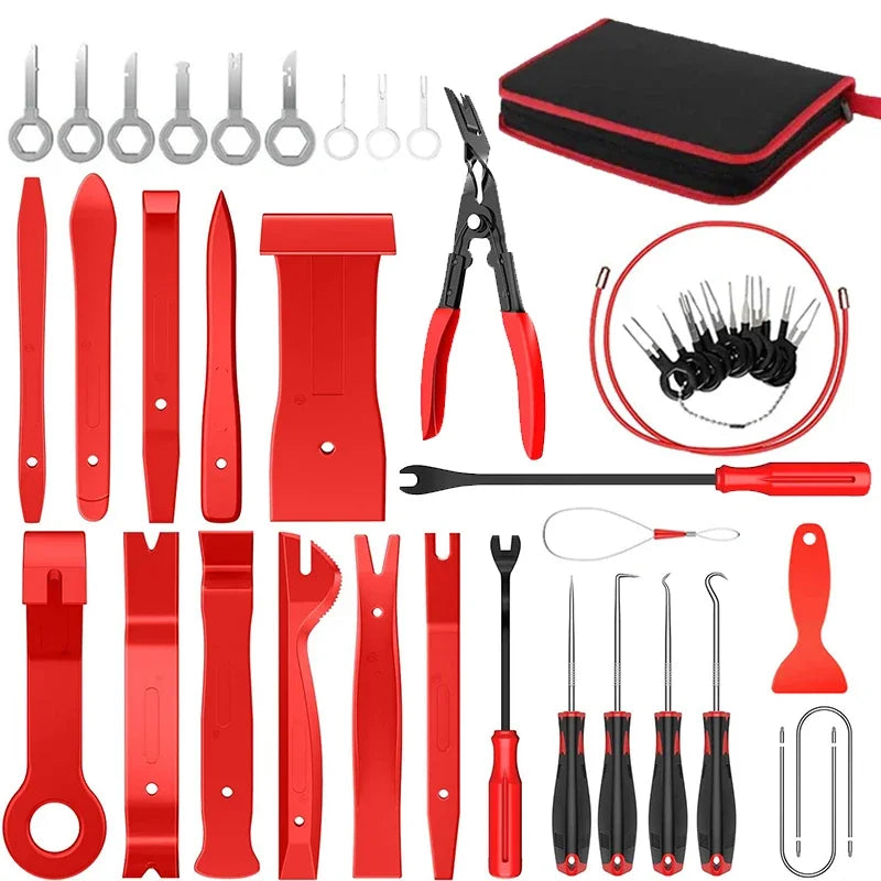 Set di strumenti di smontaggio plastiche auto e moto in plastica ABS di grande resistenza | Kit da 43 pezzi