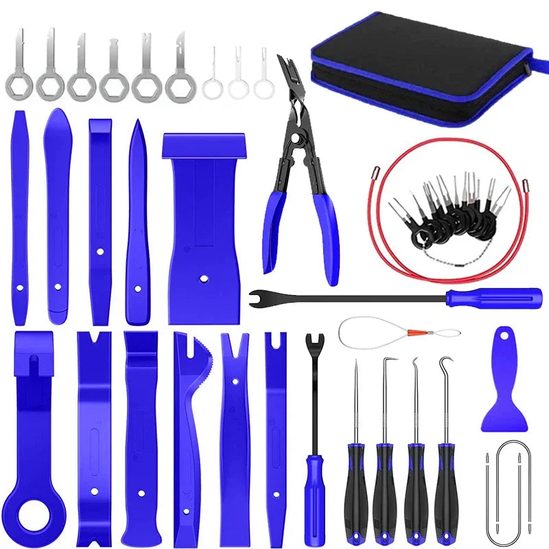 Set di strumenti di smontaggio plastiche auto e moto in plastica ABS di grande resistenza | Kit da 43 pezzi
