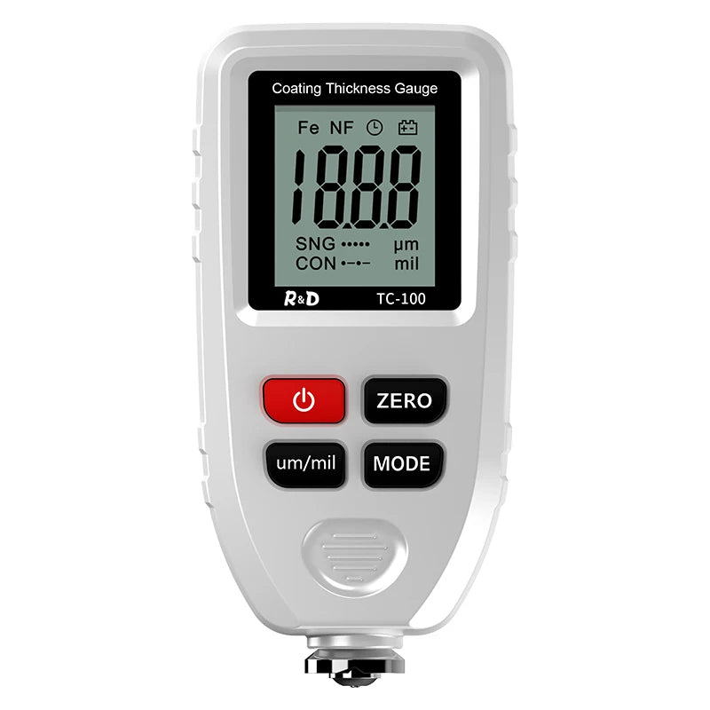 TC100 – Calibro per la misurazione dello spessore rivestimento fino a 0,1 Micron (0-1300 μm) | Tester manuale per vernice auto FE/NFE