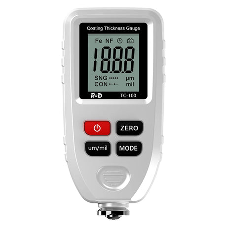 TC100 – Calibro per la misurazione dello spessore rivestimento fino a 0,1 Micron (0-1300 μm) | Tester manuale per vernice auto FE/NFE