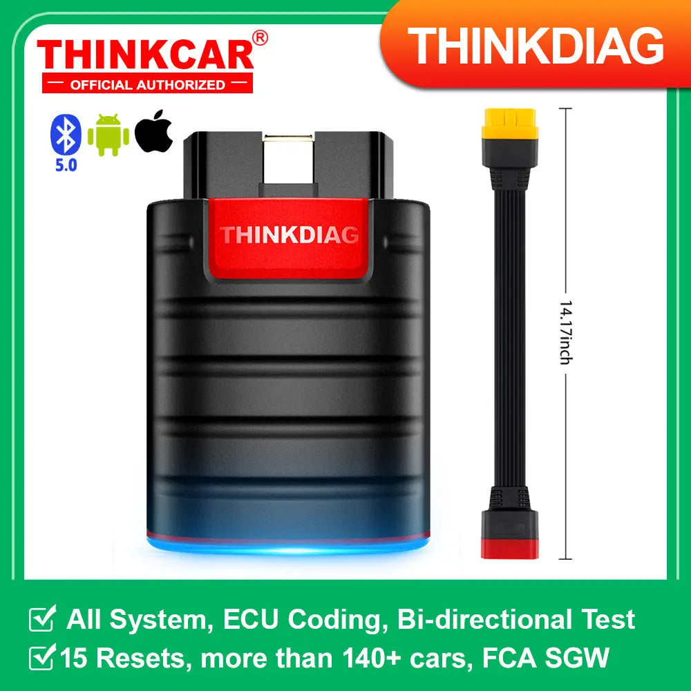 Thinkcar Thinkdiag versione 2025 – Scanner OBD2 diagnostico auto, codifica ECU, test attivi, 16 reset, oltre 115 marchi supportati + 1 anno software gratuito