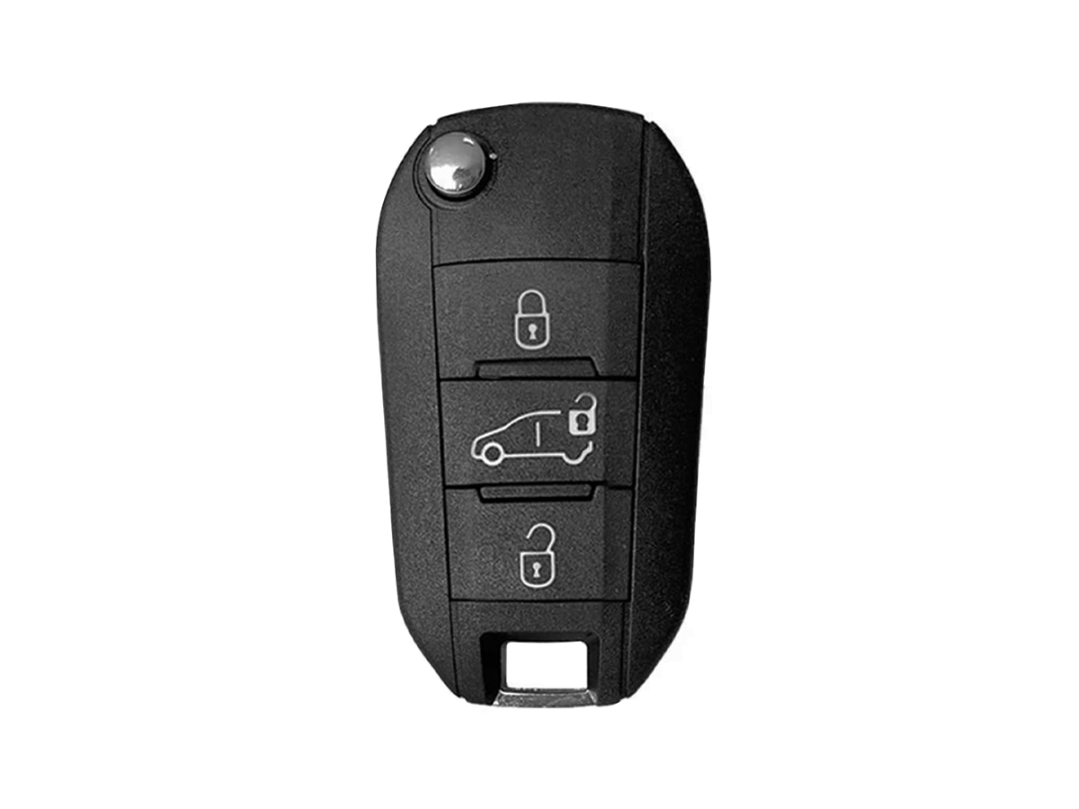 Chiave auto compatibile Peugeot 208, 2008, 308, 3008, 5008, 508, Expert, Partner, Traveller, Rifter | Lama HU83 | 3 tasti | 433Mhz